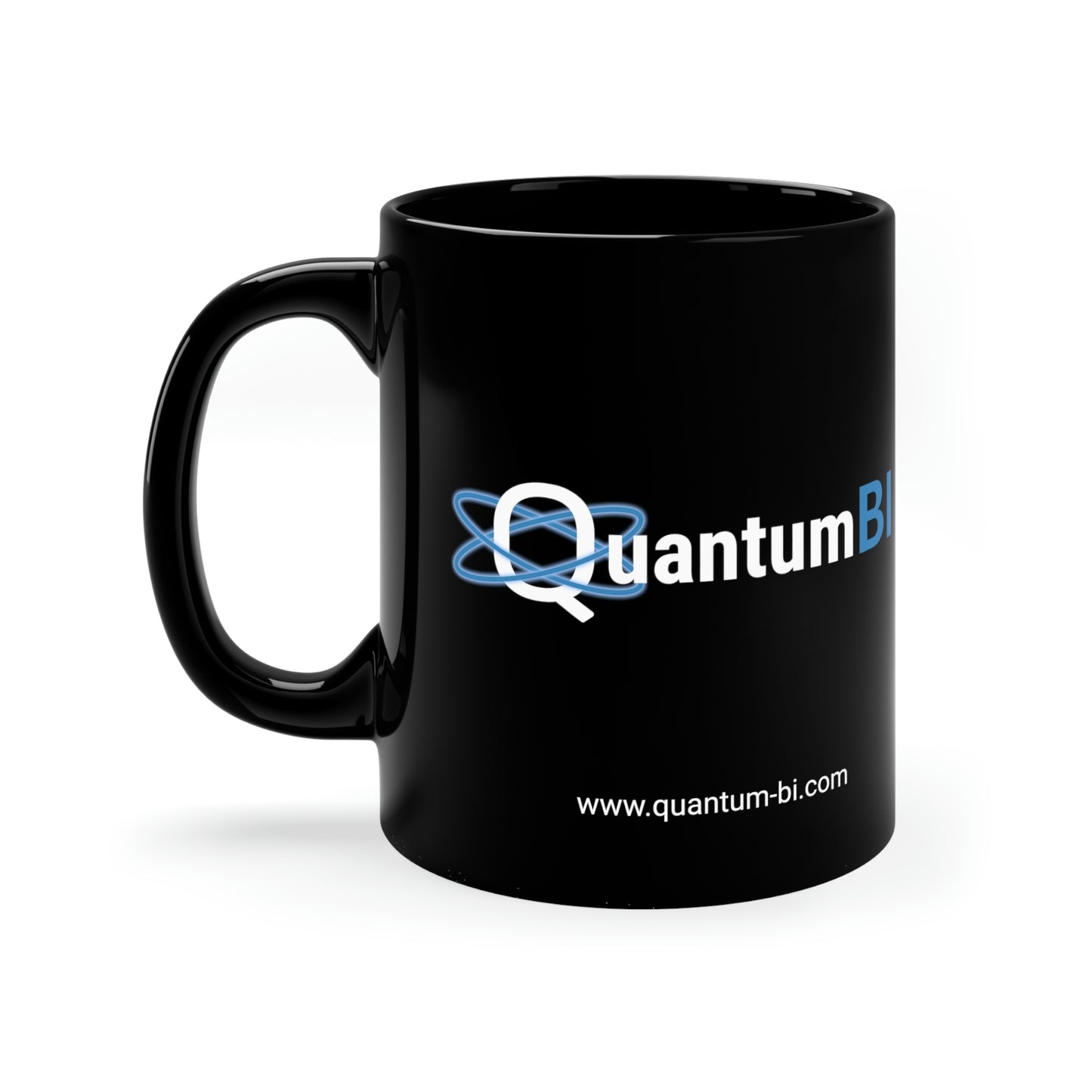 Tasse en céramique noire QuantumBI 11 oz