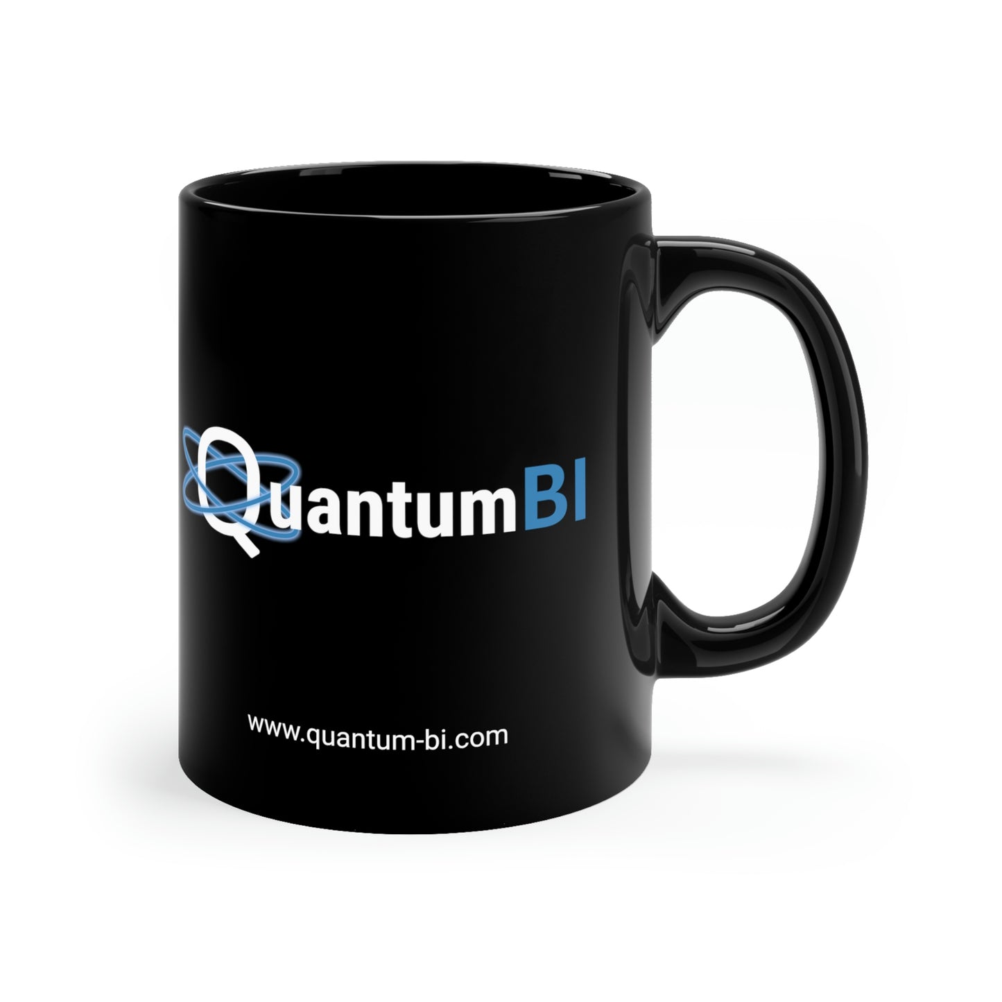 Tasse en céramique noire QuantumBI 11 oz