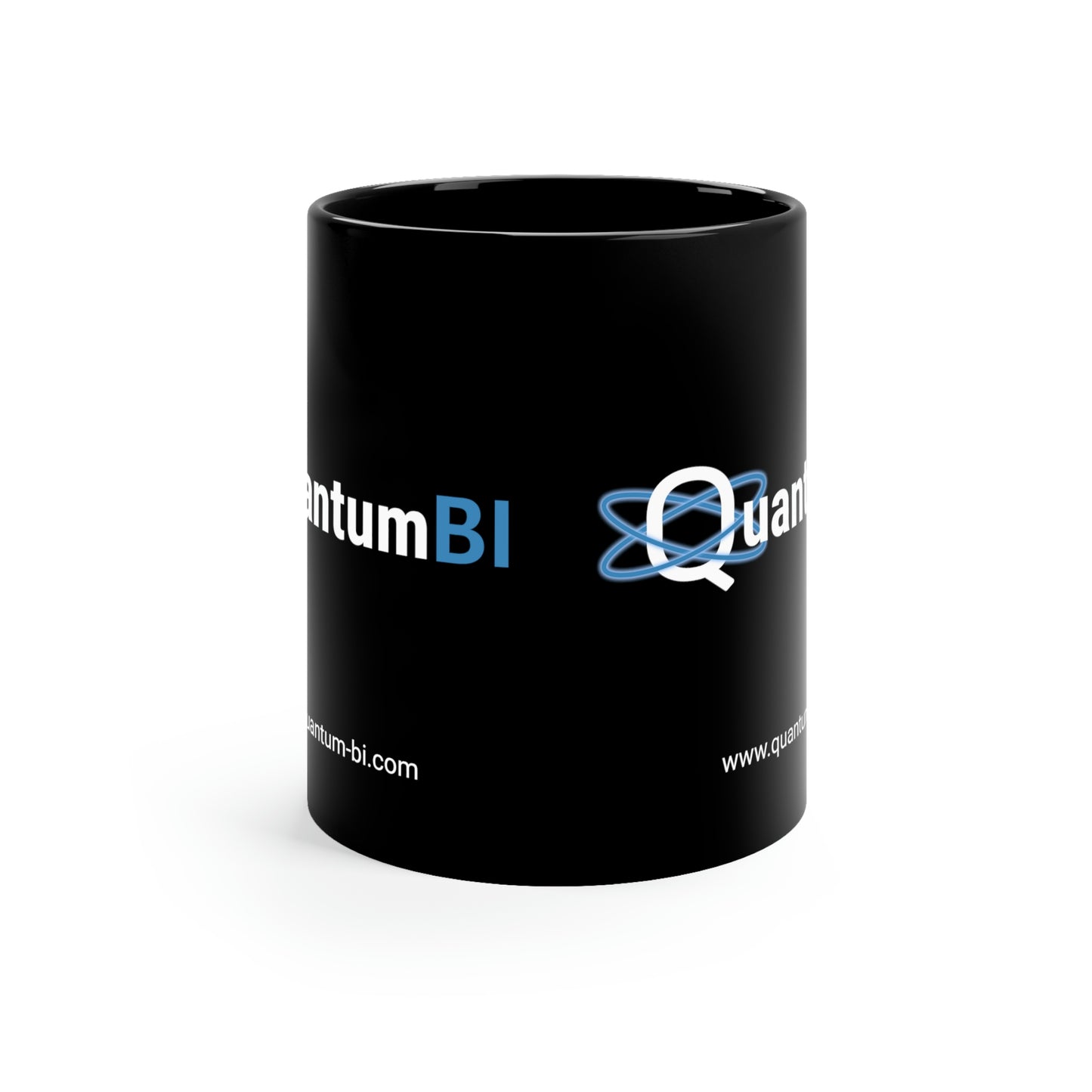 Tasse en céramique noire QuantumBI 11 oz